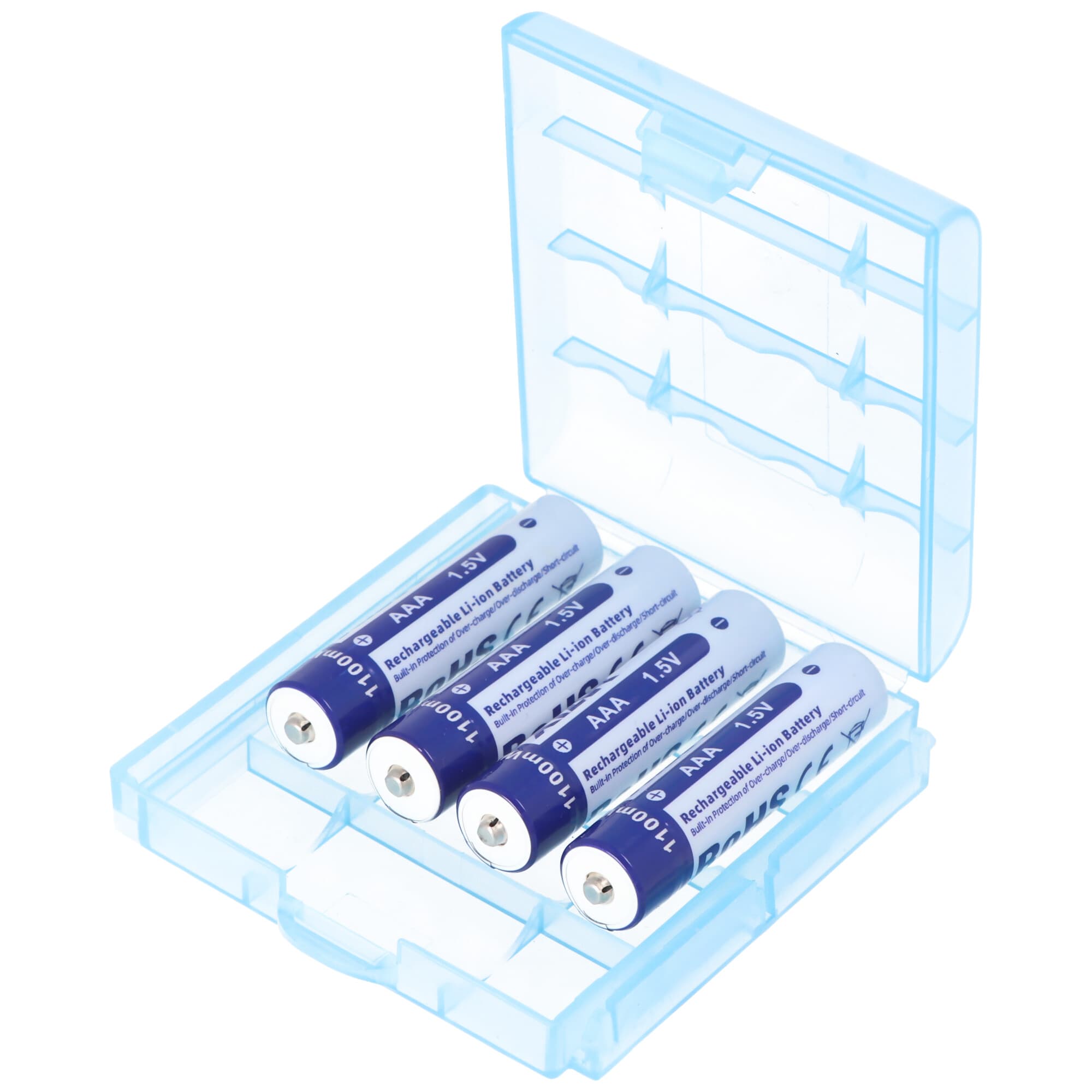 4x AAA 1.5V 1100mWh typiquement 700mAh batterie lithium-ion rechargeable uniquement avec un chargeur spécial